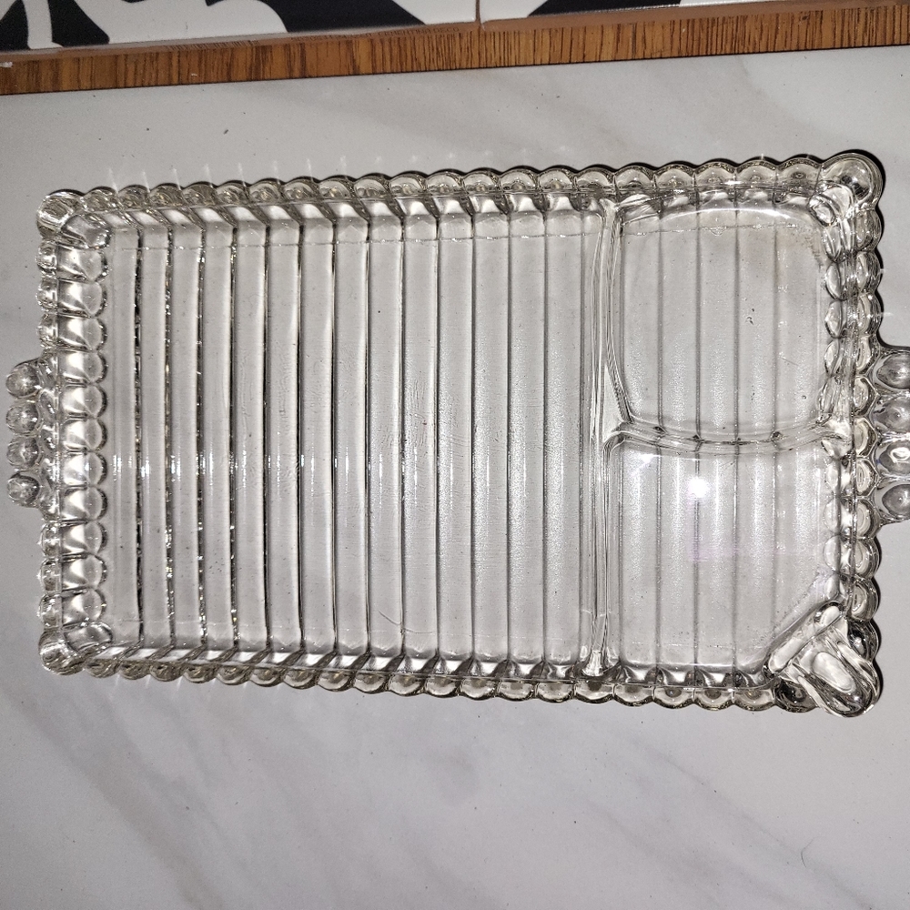 Lot of 6 Vintage Hazel Atlas Glass Orchard Crystal Sip/Snack/Smoke Trays